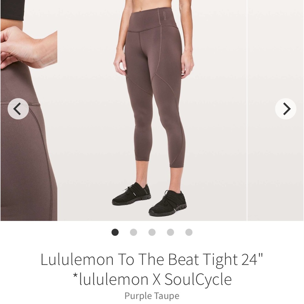 Lululemon // To The Beat Tight 24” Lululemon X SoulCycle - Purple Taupe